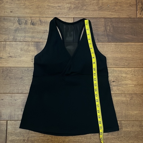 Lululemon Tank Top Black Wrap V Neck Mesh Back Racerback - Picture 7 of 12